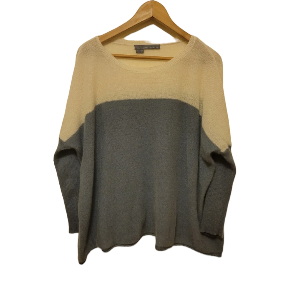 360 Cashmere Color Block Sweater Size L